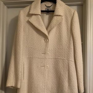 Winter white wool coat